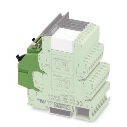 Phoenix Contact V8L-INPUT adapter for eight 6.2mm PLC interfaces (1 PDT; etc./see  Supplementary Products ). 14-Pos. Flat-Ribbon cable connection for the PLC system cabling; Control Logic: Minus switching